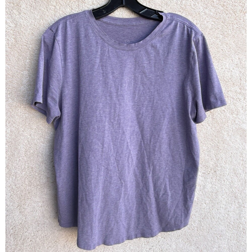 Lululemon Size 10? Short Sleeve Shirt Top Lavender Purple Athletic Gym Soft